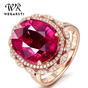 

WEGARSTI Luxury 100% 925 Sterling Silver Oval Ruby Sapphire Gemstone Wedding Engagement Simple Ring Jewelry Wholesale Resizable
