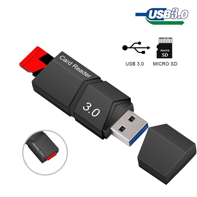 USB30CardReaderMicroUSBFlashDriveAdapterConnectorHighSpeed