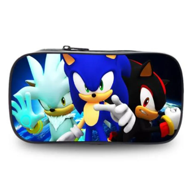 

Hot Game Design Kids Pencil Case Cartoon Sonic the Hedgehog Pattern Students Stationery Storage Box Children's School Pen Bags