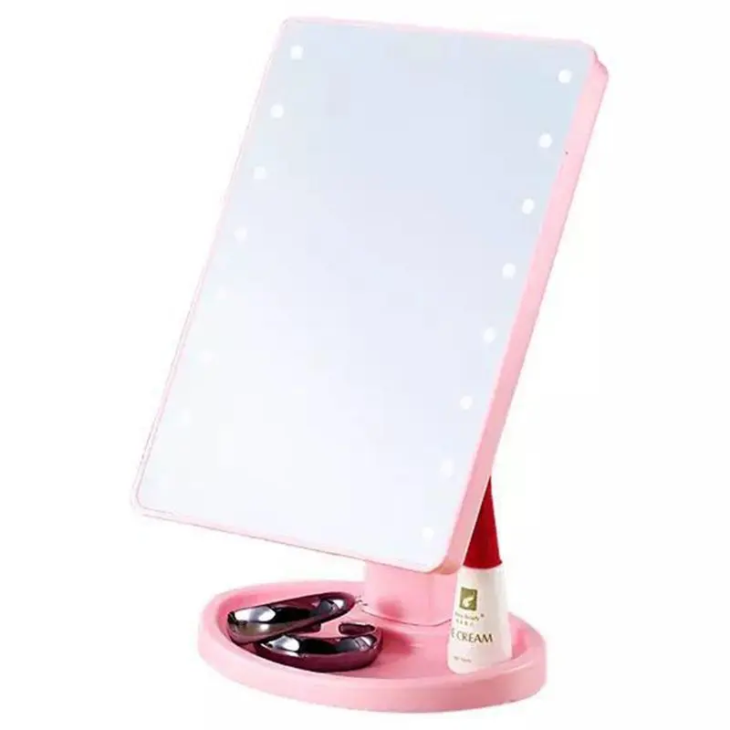 

16 LEDs Lighted Touch Screen Makeup Cosmetic Mirror Tabletop Bathroom 10X Adjustable Brightness