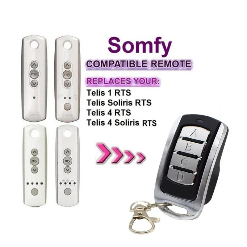 

For Somfy Telis 4 RTS garage door remote control duplicator rolling code and fixed code