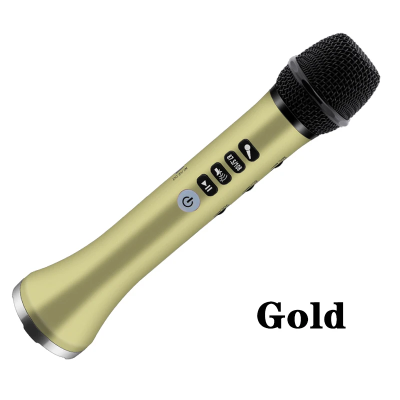 gold L-698 15 Вт профессиональный караоке микрофон беспроводной переносной динамик Bluetooth микрофон для iphone телефон портативный динамик микрофон - Цвет: gold