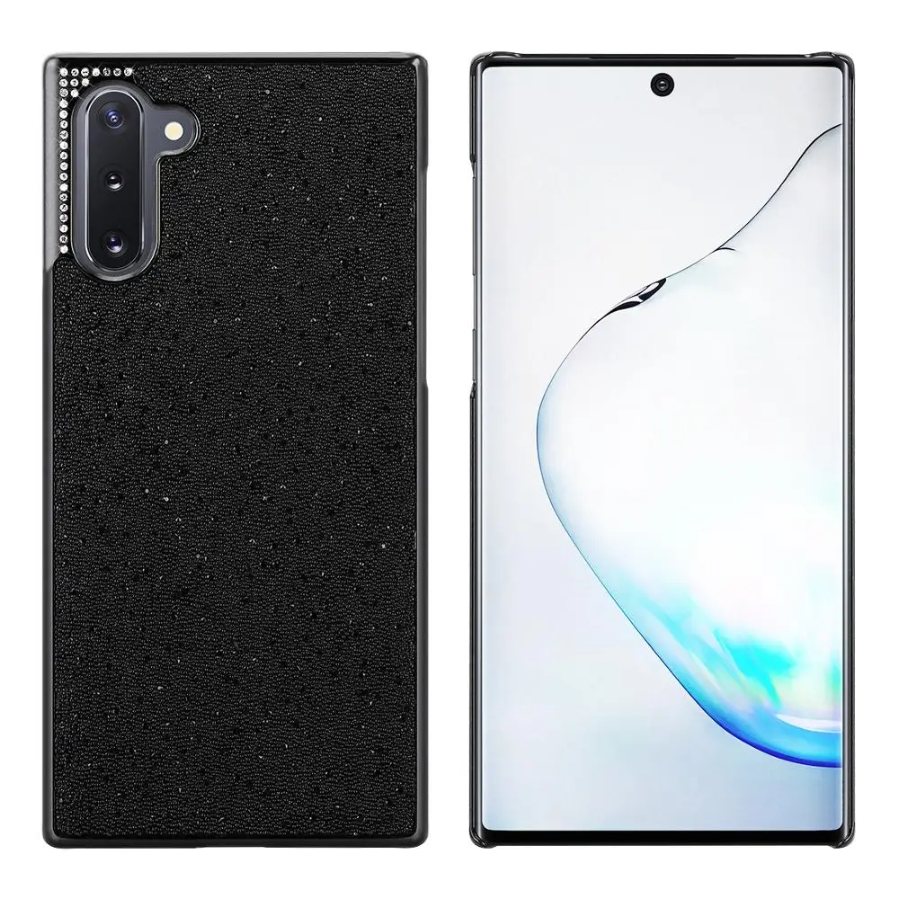 Модный сверкающий блестящий чехол для телефона samsung Galaxy Note 10 порошок блестки Алмазный чехол для Galaxy Note 10 - Цвет: black