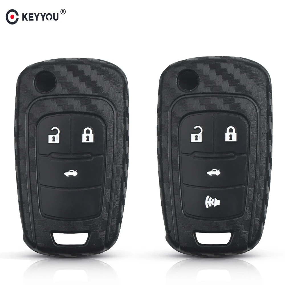 Чехол для ключей KEYYOU Carbon для Chevrolet Cruze Aveo Epica Lova Camaro Impala Sail для Opel VAUXHALL Zafira Antara Silicone