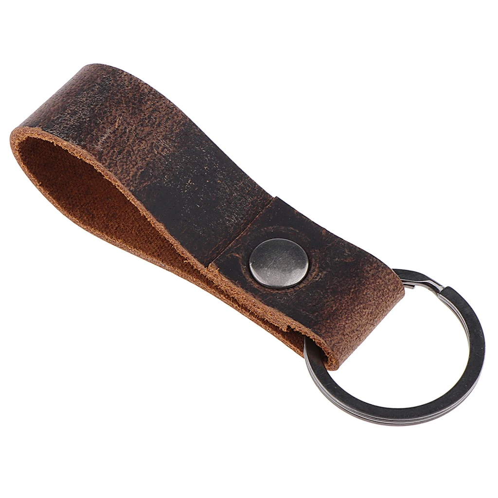 1 Piece  7.5cm*2cm Fashion Leather Key Chain top grade genuine leather Car Key Ring Keyfob Men's Accessory