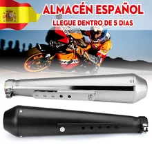 Мотоцикл кафе гонщик выхлопная труба глушитель выхлопной трубы с скользящая Скоба матовый черный Серебряный Универсальный