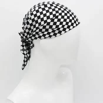 

55x55cm White Black Checkered Flag Racing Bandana Unisex Multi-Use Square Headband Motorcycle Outdoor Sports Hair