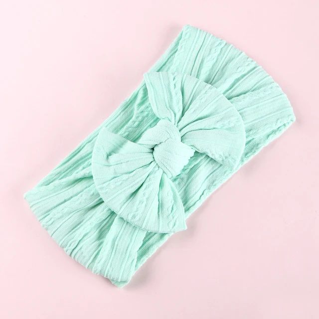 1Pcs Newborn Baby Headband For Girls Elastic Knit Children Turban Baby Bows Soft Nylon Kids Headwear Hair Accessories 32 Colors 12