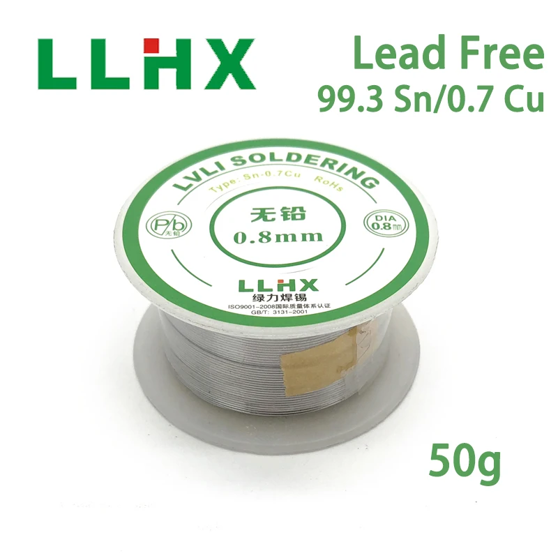 Solder Wire 50g Lead Free Tin For Soldering 0.6/0.8/1.0/1.2/1.5/2.0/2.3mm Welding Wire Flux-core Solder Rosin Core Soldering relife rl 007ga solder joint repairing soldering lug welding plates jumping wire for flying lead motherboard repair tools dot