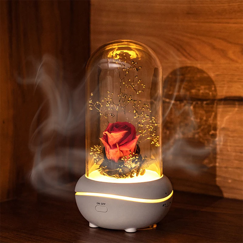 Preserved Rose Lamp Christmas LED Rose Lamps Aromatherapy Mechine Aroma