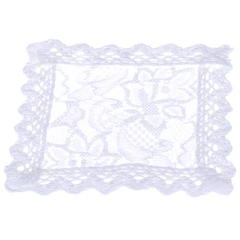 

1:12 Scale Miniatures 9cm Furniture Decoration White Knitting Table Placemat Coffee Table Mat for Dollhouse Life Scene Model Toy