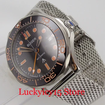 

BLIGER Stainless Steel Men Wristwatch Sapphire Glass GMT Hand Mental Band Rotating Bezel