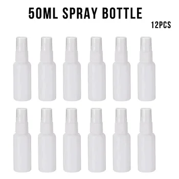 

12 pcs 50ml Liquid Spray Bottle Spray Pot Portable Bottle Reusable Empty Bottle 50ML Mini Plastic Liquid Atomization Container