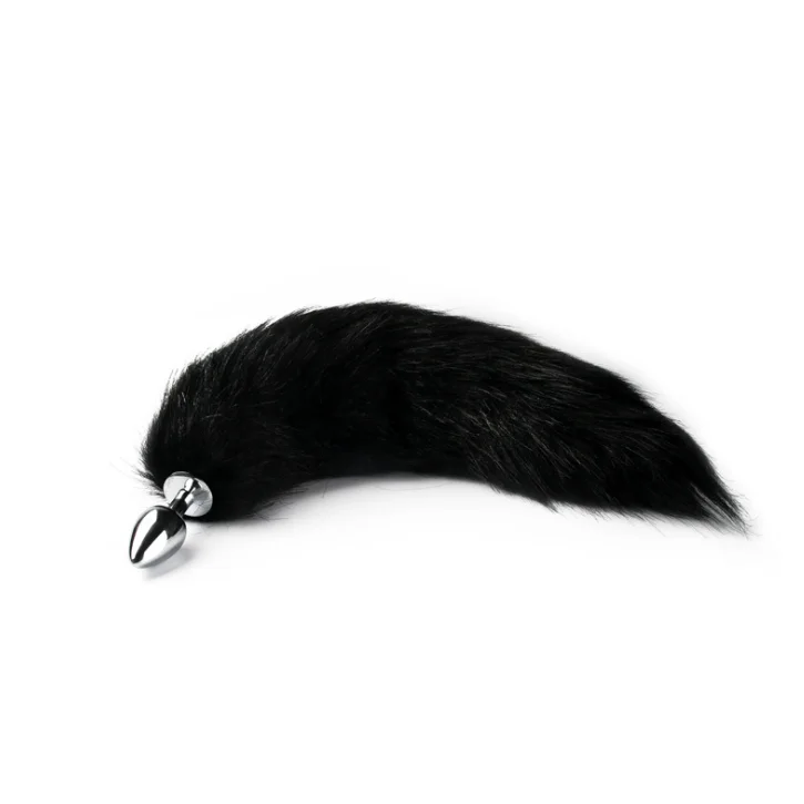 Stainless steel metal fox tail anal plug Lovers' flirting Anal sex toys Hairy Cosplay SM Slave game Adult erotica products |