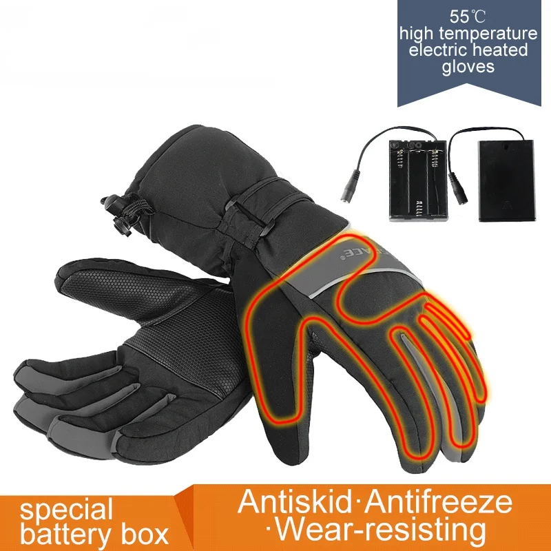 2pcs Winter Hand Warmer Electric Thermal Gloves Waterproof Heated Gloves Battery Powered For Outdoor Motorcycle Skiing