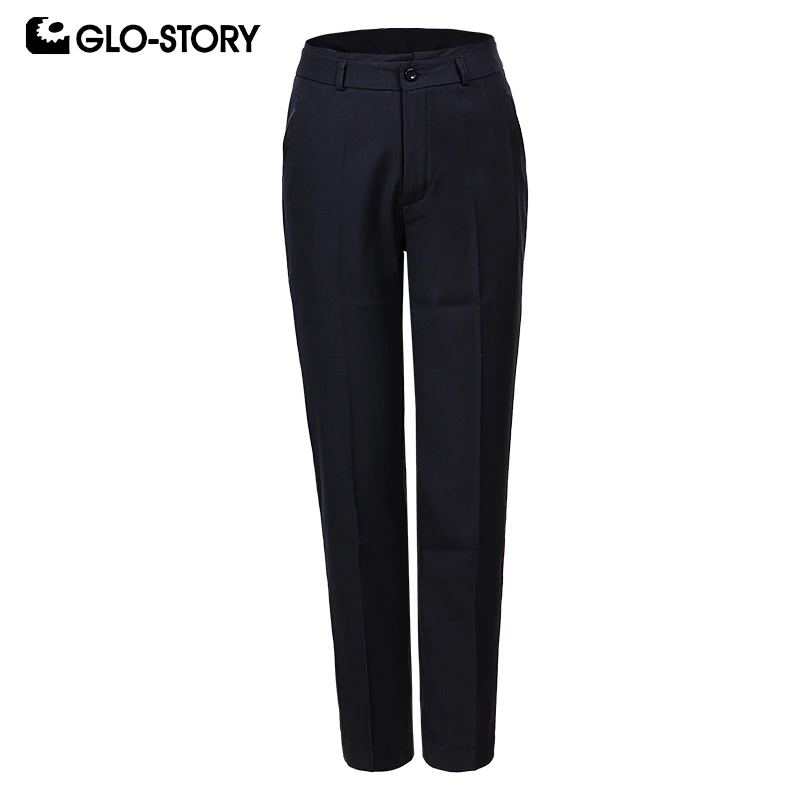 GLO-STORY, повседневные женские штаны, рабочая одежда, карман на пуговицах, офисные женские брюки для женщин, Новинка осени