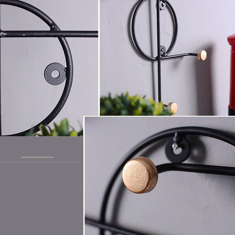 Strongwell European Key Holder Wall Hanger Wall Hook Key Hanger Minimalist Iron Coat Rack Multi-Functional Fitting Decoration 5
