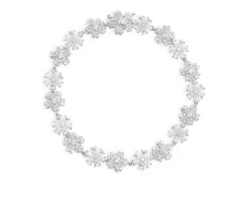 

925 Sterling Silver elegant cubic zirconia Floral Bracelet gorgeous crystal Flowers bangle wedding jewelry Christmas Bracelets