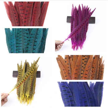 

wholesale 50/100pcs Dyed Pheasant Tail feather 25-30cm Pheasant Tail DIY Headdress Carnival part Decorations feathers Crafts
