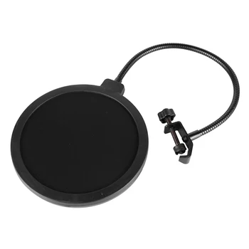 

Studio Singing Microphone Wind Screen Shield 360 Degree Gooseneck Clip Vlogging Stabilizing Easy Install Recording Double Layer