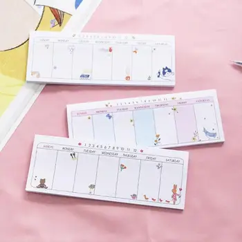 

Creative Cartoon Weekly Plan Notepad Sticker Scrapbook Office Bookmark Note Sticky Memo School Office Supplies Stationery