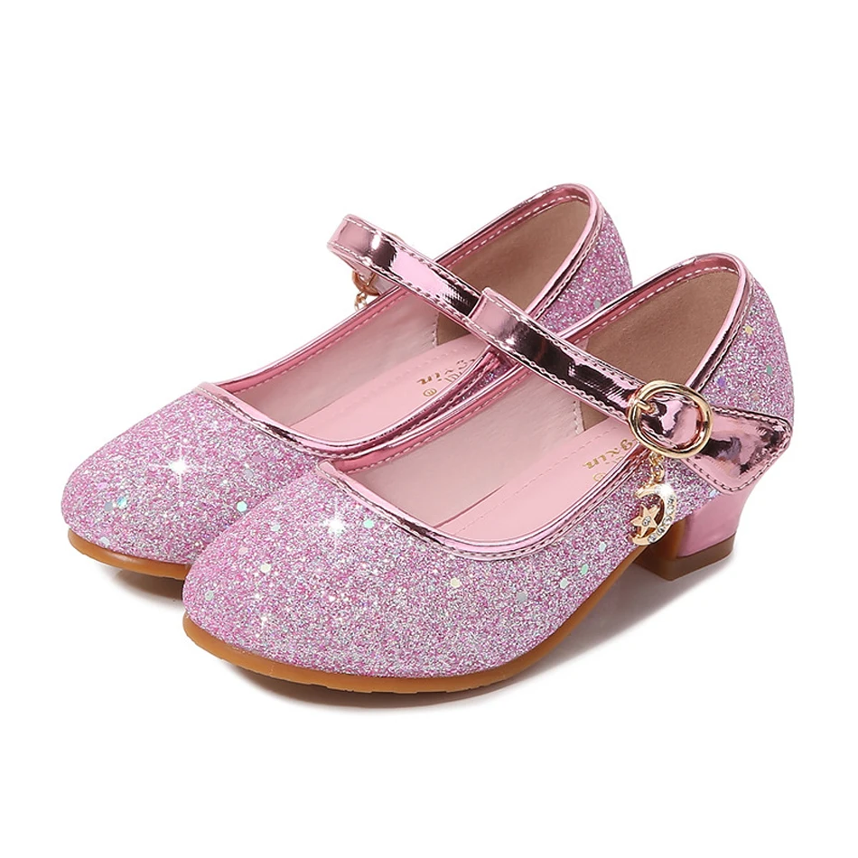 Chaussures De Princesse à Paillettes De Cristal Pour Enfants, Elsa