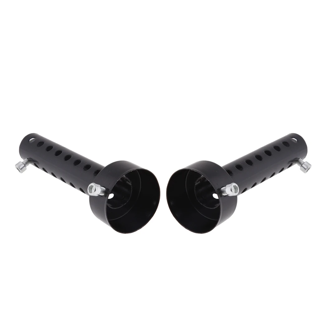 2 x Exhaust Muffler Round Removable Silencer 5.5 inch Metal Fit for Motorcycle Exhaust Pipes (Baffle O.D. 48mm/1.9inch) - Black