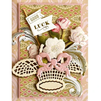 

Panalisacraft Flower Basket Metal Cutting Dies Craft Dies Scrapbooking Card Making Album Embossing Stencil Die Cut Decoration