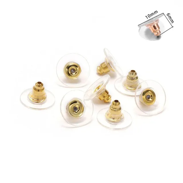 200-2000pcs Soft Silicone Rubber Earring Back Stoppers for Stud Earrings DIY Earring Findings Accessories Bullet Tube Ear Plugs Style1 Gold