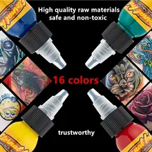 16 бутылки 30 мл набор чернил для татуажа, Перманентный макияж, пигмент расцветки бровей подводка для глаз tattoo Краски тела чернила для макияжа инструменты