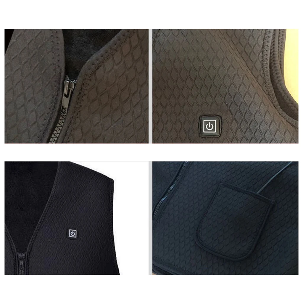 Outdoor Winter USB Heated Vest Men Eelectric Heated Vest Heating Ski Waistcoat Warming Sleevless Jacket Fishing Hiking Heater 