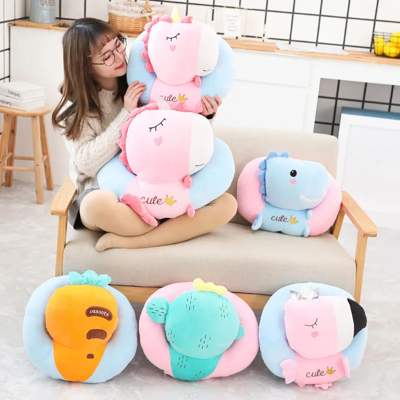 

Cartoon Flamingo Unicorn Napping Pillow Flannel Blanket Office Lunch Break Party Pillow xue sheng zhen Gift