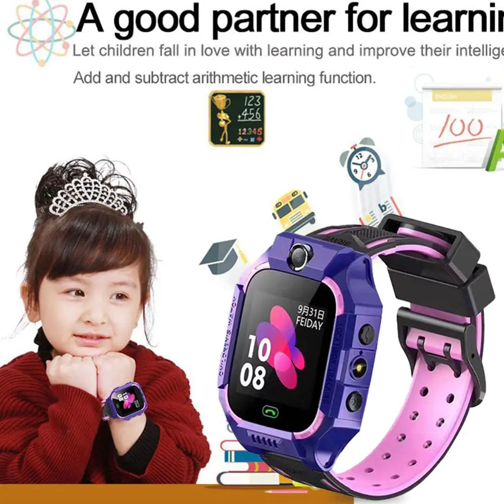 Comprar Reloj inteligente para niños Z6 IP67 a prueba de agua tarjeta SIM 2G rastreador GPS SOS antipérdida reloj inteligente para IOS Android PK Z5 Q12 Q50
