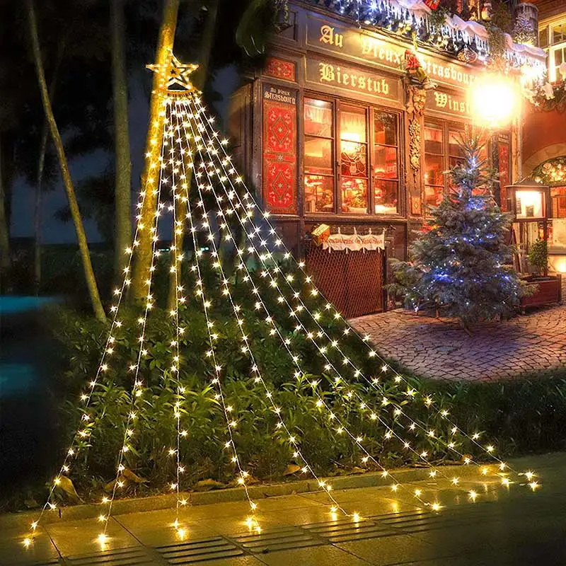 LED Solar Star Lights 344 8 Modes Outdoor Yard Decorations Waterproof Powered Garden for Christmas Holiday | Лампы и освещение
