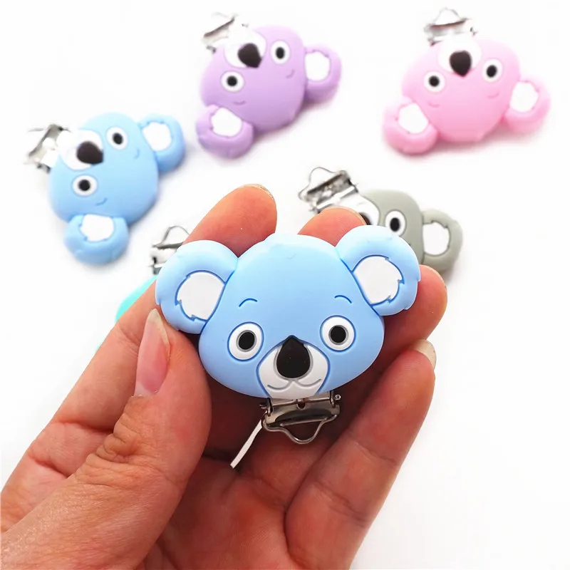 Chenkai 50 шт. силиконовые зажимы Koala DIY Детский Прорезыватель кольцо для соски держатель цепи пустышка для младенца ювелирные изделия игрушки клипсы BPA бесплатно