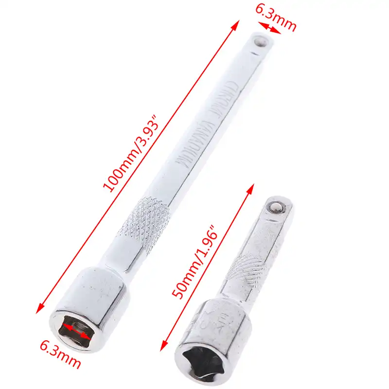 DRELD 1Pc 50mm 100mm Long Extension Bar 1/4 Drive Ratchet Socket