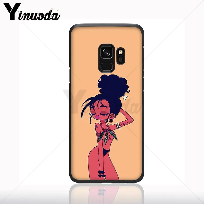 Melanin Poppin Gadis Hitam Hitam Lembut Ponsel Case untuk Samsung Galaxy S10plus S9 S8plus S10e A50 A70 A10 Ponsel
