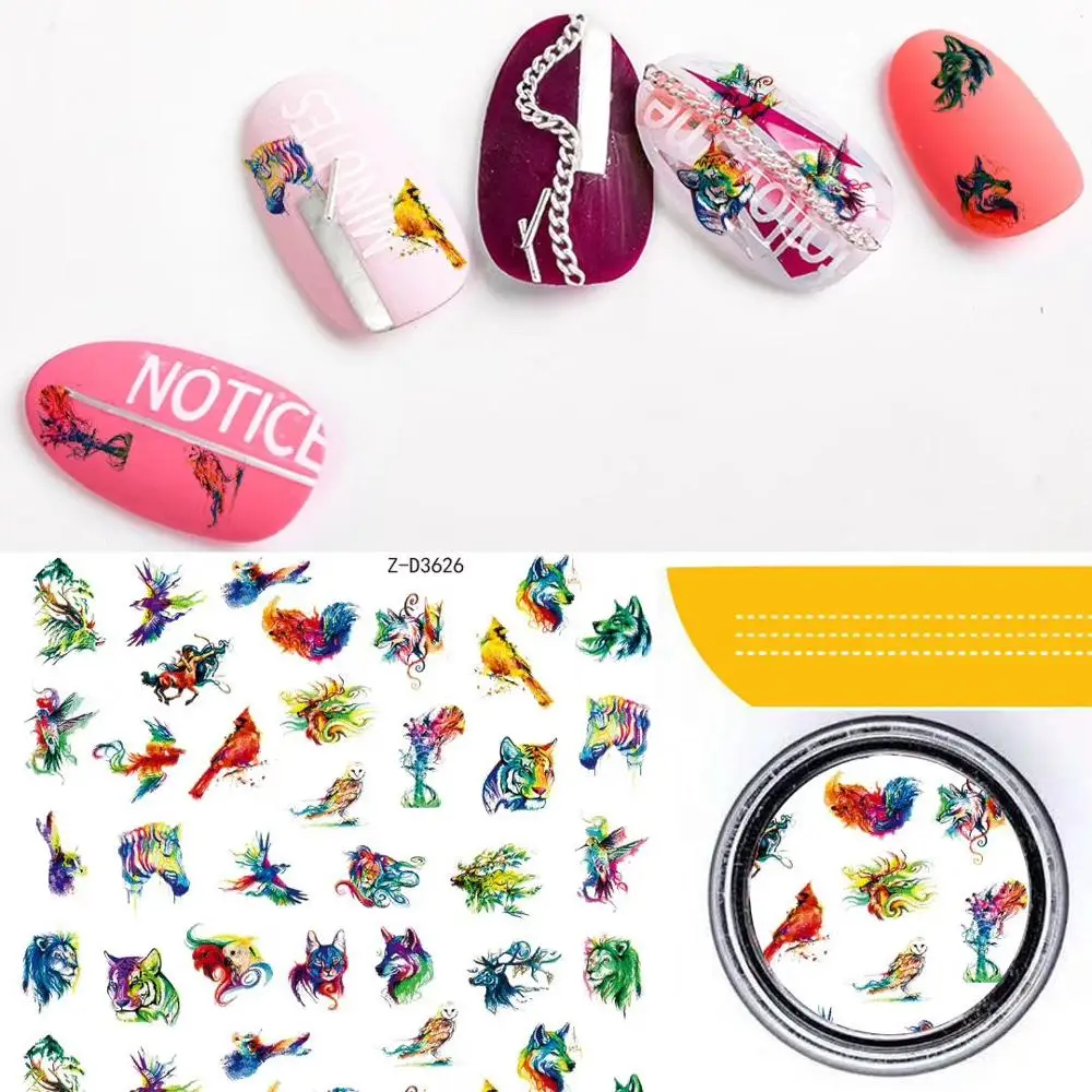 

ZD-3626-3640 series Watercolor origamiDESIGNS COOL 3d nail art stickers decal template diy nail tool decorations