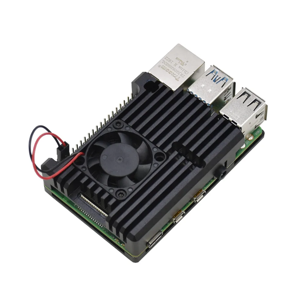 Для Raspberry Pi 4 модель чехол из алюминиевого сплава корпус охлаждающий вентилятор теплоотвод