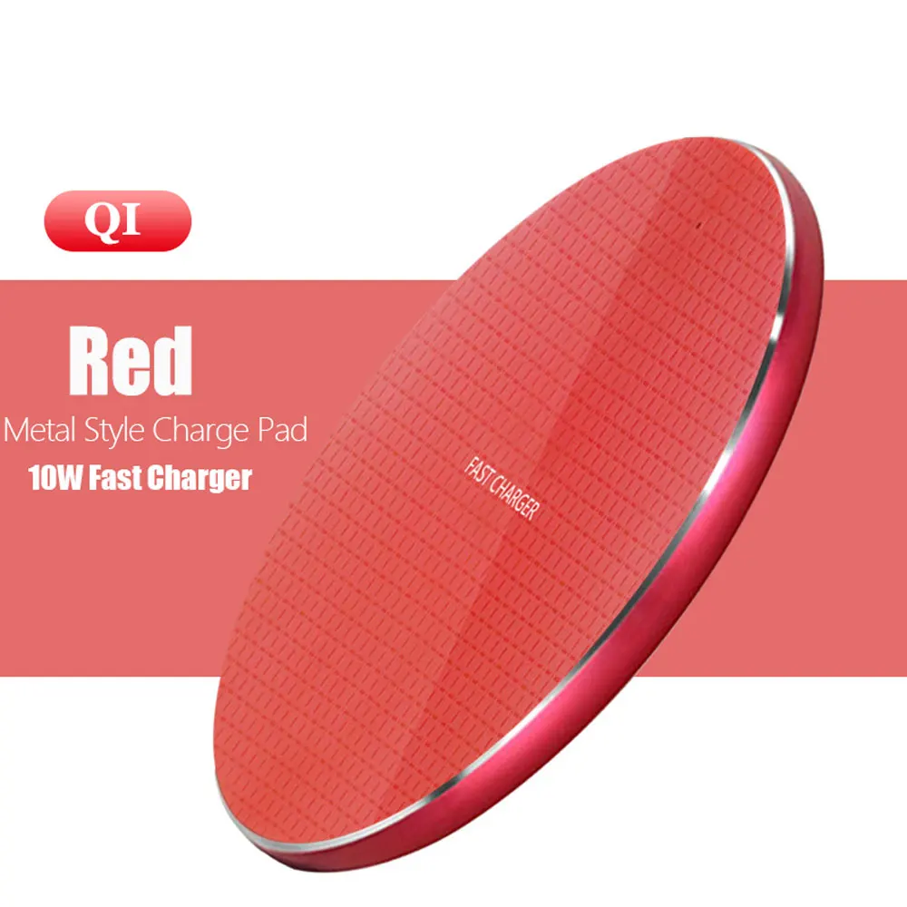 Red IMIDO 10 Вт быстрая Беспроводная зарядка для iphone 11 Caricatore senza fili настольная панель для iphone samsung xiaomi huawei lg google asus - Цвет: Red
