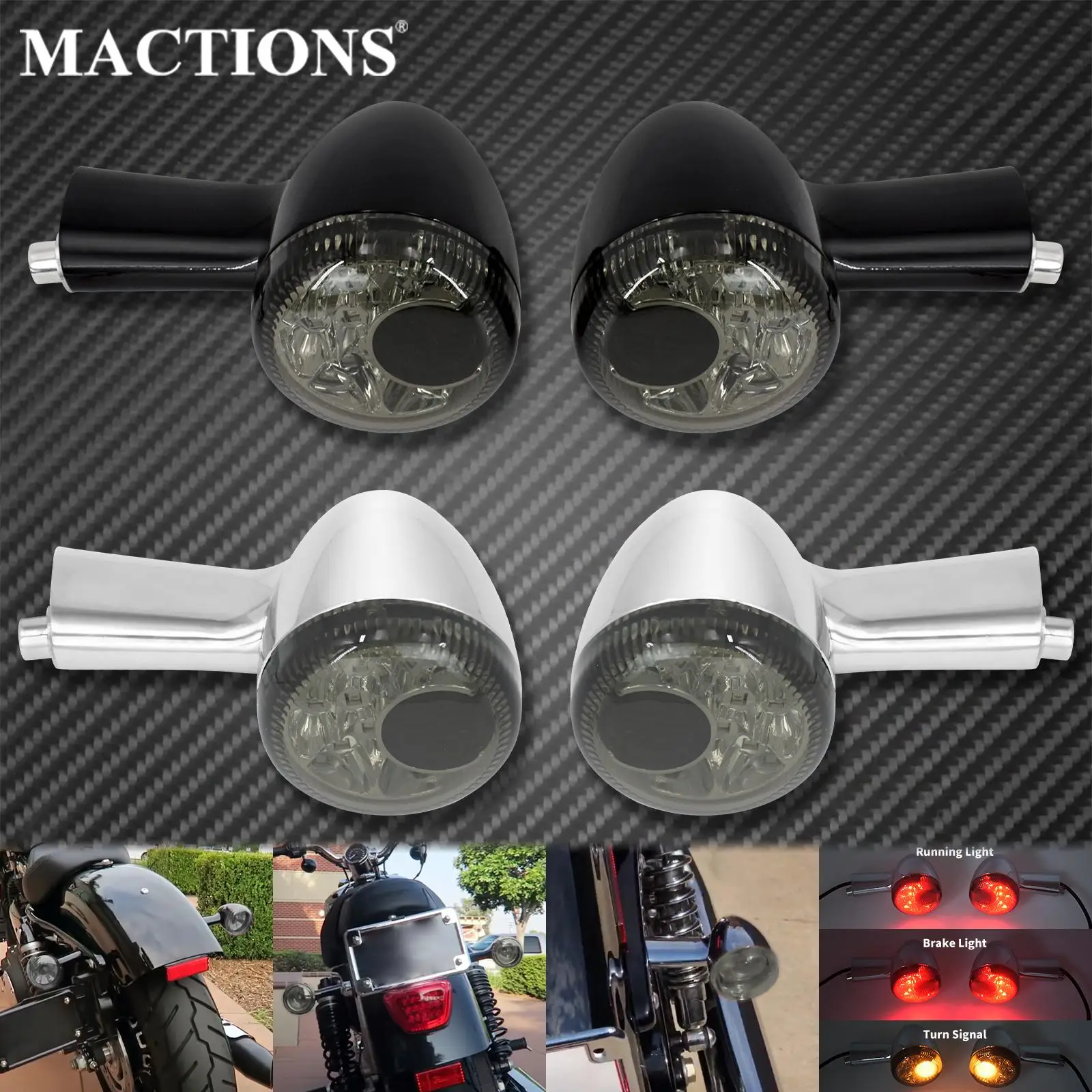 MotorcycleLEDRearTurnSignalIndicatorBrakeLightForHarley