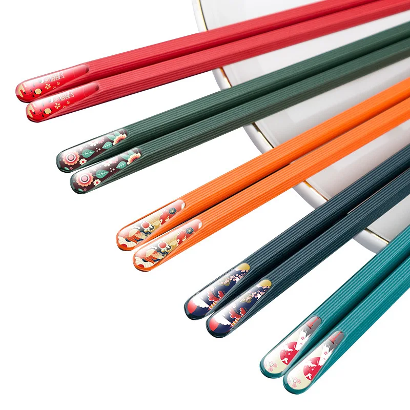 

24CM High-end And Easy To Clean Japanese Style Pointed Chopsticks Non-slip Anti Dinner Sushi Sticks For Family Hotels D426