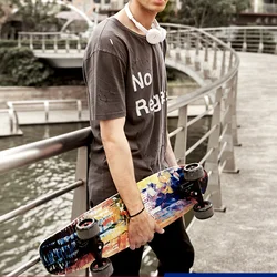 High Quality Skateboard Luxury 4 Wheel Double Rocker Professional Skateboard Deck Old School Tabla Skate Sports Equipment