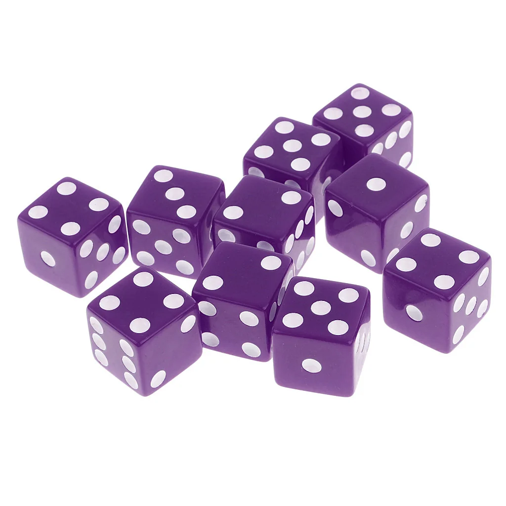 Set/10pcs Six Sided D6 Digital Dice Party Gaming Dice D&D RPG Board Game Parties Board Game Dices Polyhedral Dices