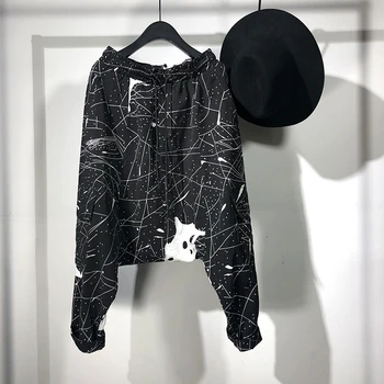 

Owen Seak Men Casual Cotton Harem Pants High Street Wear Ankle Length Pants Men's Clothing Sweatpants Summer Black Pants