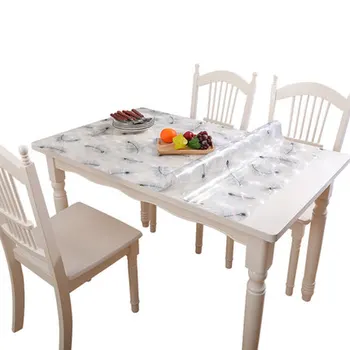 

New Arrive Table Cover 1.0mm Soft Glass Transparent PVC Tablecloth Kitchen Table Cloth with Pattern Party Supplies free shipping
