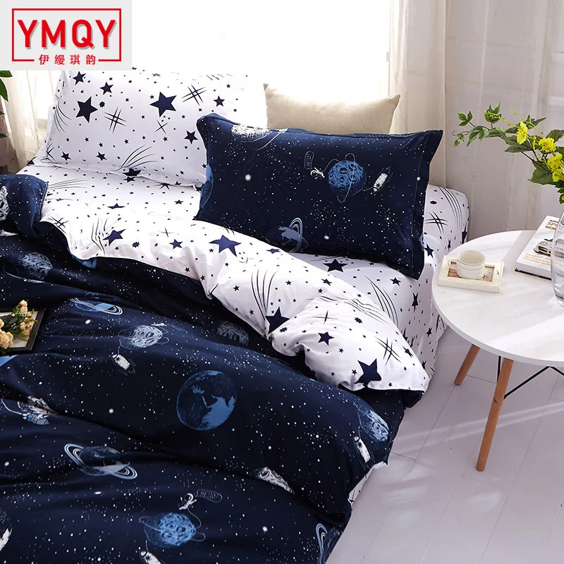 

YMQY Bedding four-piece soft and comfortable double quilt cover sheets Washable Bed mattress