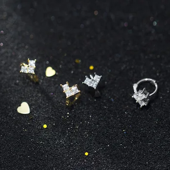 

MloveAcc 925 Sterling Silver Earrings Heart Shining Zircon Clip Earrings for Women Makeup More Charming Fashion Jewelry