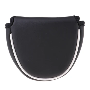 

Soft PU Golf Mallet Putter Head Cover with Hook & Loop Closure, Universal Fit, Solid Black