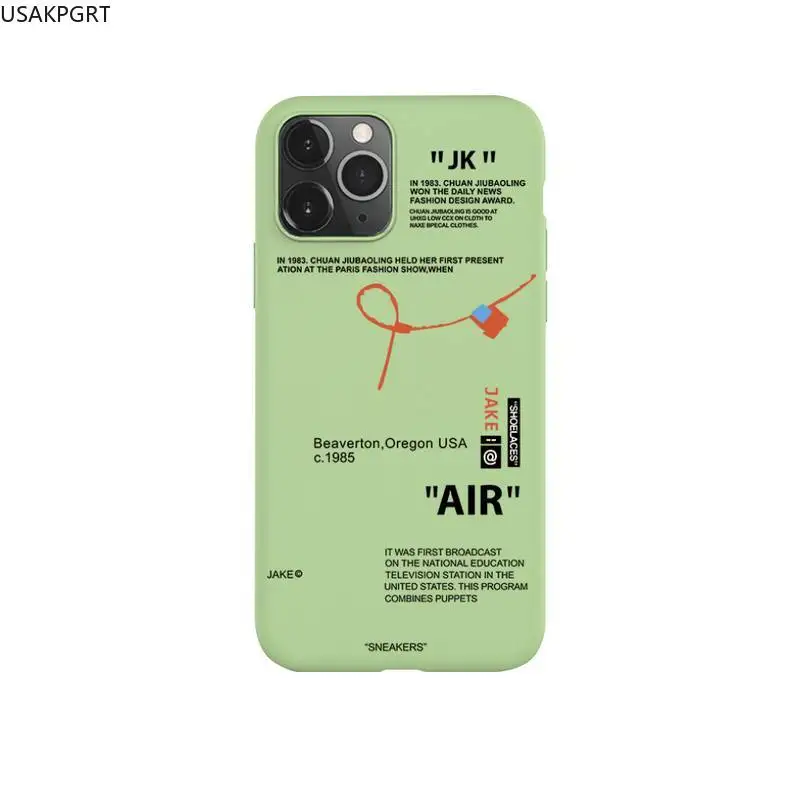 

Hot Off Street sport Luxury POP Designer Phone Case for iPhone 11 Pro Max X XR XS 8 7 6s Plus Candy green Silicone Cases